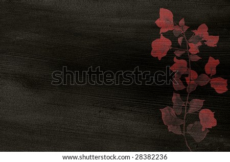 red flower print on black coconut paper 2