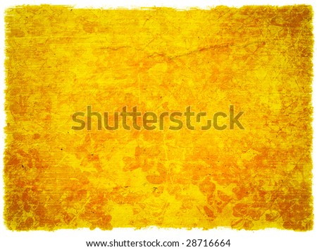 grunge yellow and orange blossom background with rough edge isolated with clipping path