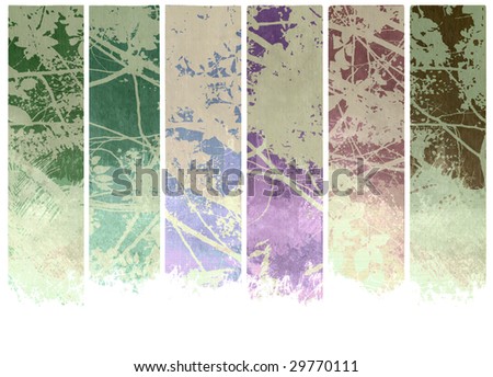 blossom branch watercolor textured banner set isolated