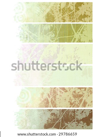 soft earth blossom branch  banner set isolated