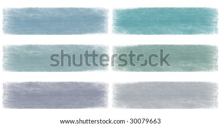 blues faded grunge banner set isolated