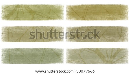 branch on neutral earth tones banner set isolated