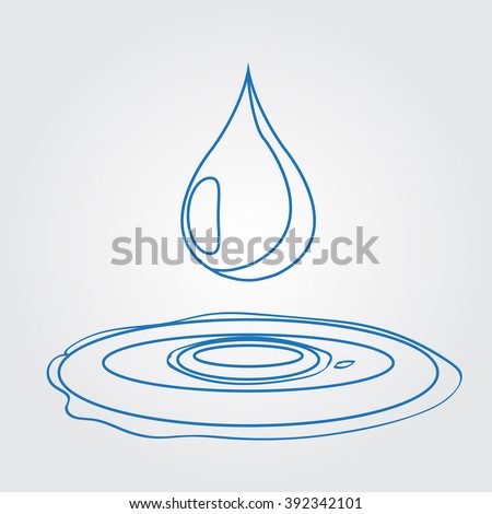 Water Drop Icon. A Drop Of Liquid In A Cartoon Style Logo. Outline