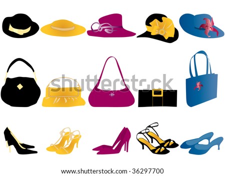 Shoes,Bags And Hats For Women Stock Vector Illustration 36297700 ...