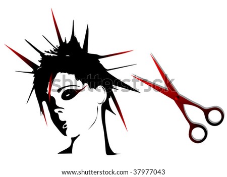 stock vector : woman punk hairstyles