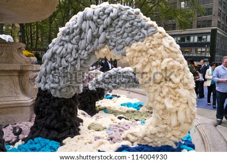 NEW YORK - SEPTEMBER 27:  The Campaign for Wool to Bring Grazing Sheep to Bryant Park September 27, 2012 in New York City.