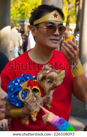 NEW YORK - OCTOBER 25, 2014: Scenes from The 24th Annual Tompkins Square Halloween Dog Parade