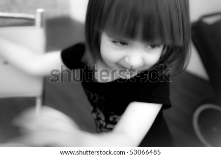 Little Girl running around in an ice cream store