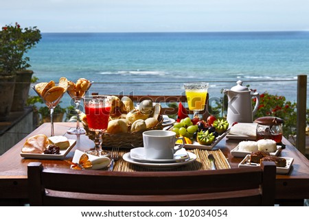 Breakfast at the hotel by the sea