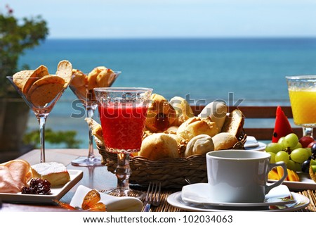 Breakfast at the hotel by the sea