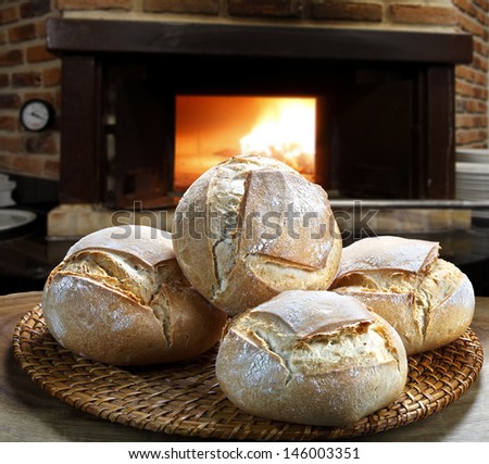 bread baked in the wood oven