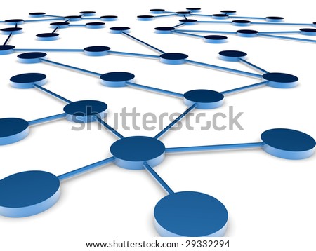 Abstract communications on a white background