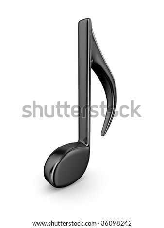 stock photo 3d a sign on the musical note located on a white background