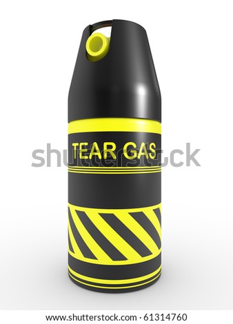 Tear gas cylinder on a white background