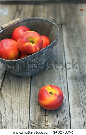 yellow peach on table