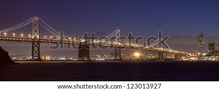 Bay Bridge between Treasure Island and San Francisco.