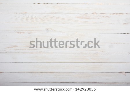 Vintage white wooden table background top view