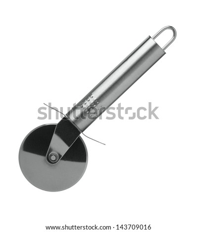 Clean pizza cutter isolated on white background