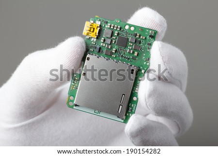 Electronic board with components, new technology or repair concept