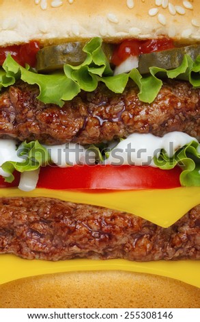 Hamburger macro closeup