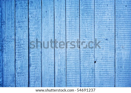 blue painted wooden fence