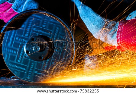 sparks while grinding iron