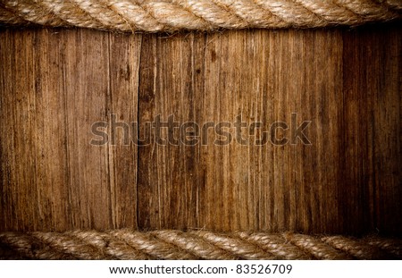 rope on weathered wood background