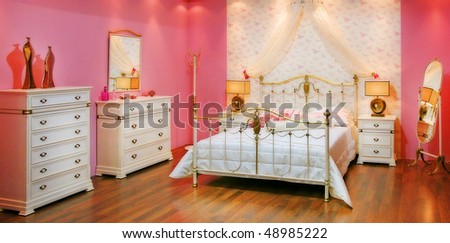 romantic pink bedroom