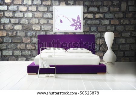 Purple Bedroom on Minimal Purple Bedroom Stock Photo 50525878   Shutterstock