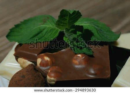 different chocolate mint dessert