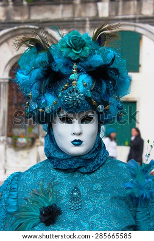 Venice Carnival Mask - Blue Lady