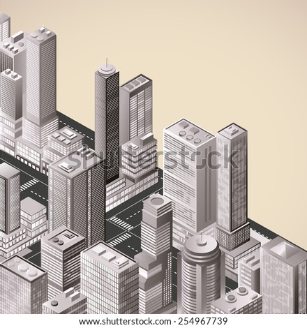 Picture of the city skyscrapers. For designers, for websites and creative artists.