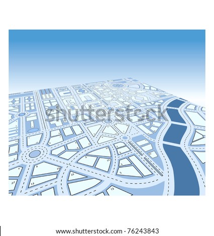 Isometric vector map of city Isometric vector map of city