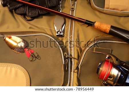 Fishing rod, hooks and reel with fishing line