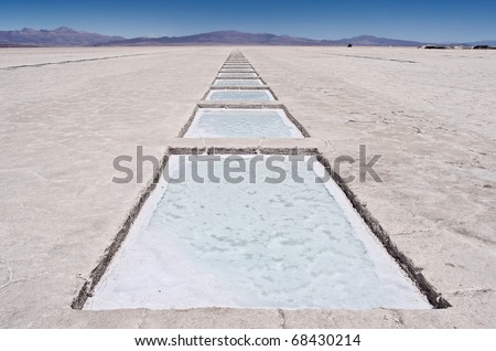 Salinas Grandes Salt Lake in North Western Argentina.
