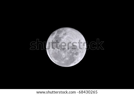 Full moon closeup showing the details of the lunar surface - View from the South Hemisphere
