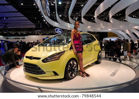 BUENOS AIRES, ARGENTINA - JUNE 21: Ford concept car in the Salon del Automovil. Every two years the public can meet the new production and concept cars. June 21, 2011 in Buenos Aires, ARGENTINA