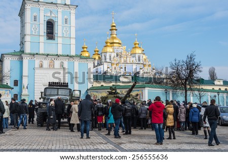 KYIV, UKRAINE - FEBRUARY 25: People visiting the documentary exhibition \