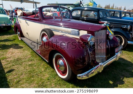 KIEV, UKRAINE - APRIL 26: 1939 Packard One-Twenty is on display at the festival \