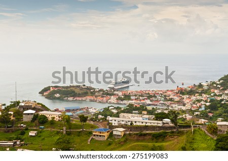 SAINT GEORGE\'S, GRENADA - DECEMBER 3: Panorama view over Saint George\'s on December 3, 2011 in Grenada, Caribbean.