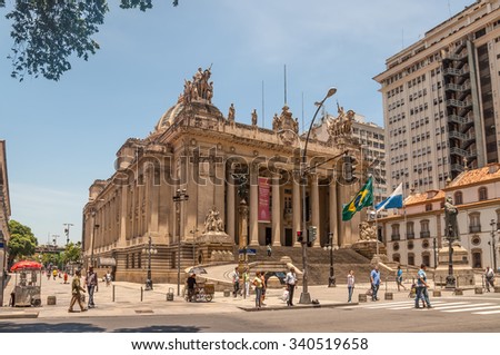 RIO DE JANEIRO, BRAZIL - DECEMBER 21, 2012: The stately Tiradentes Palace houses the seat of the legislative assembly in Rio de Janeiro, Brazil (Parliament of the State of Rio de Janeiro).