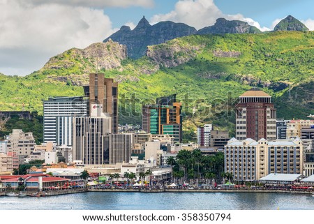 PORT LOUIS, MAURITIUS - DECEMBER 12, 2015: Port Louis cityscape, Mauritius. The city is the country\'s economic, cultural, political centre and most populous city.
