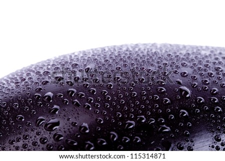 macro picture of a sprinkled eggplant on a white background