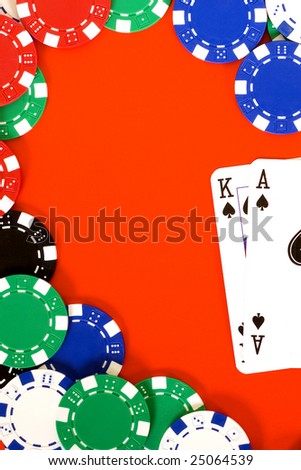 ace king of spades with chips