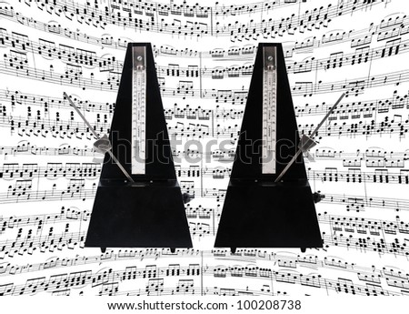 metronome and musical notes