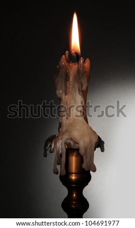 Candle holder with candle