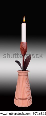 Candle holder with candle