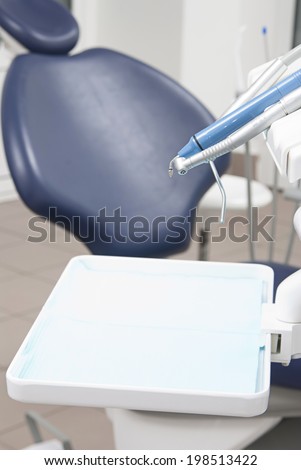 Dental chair. Dental tools.