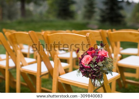 Floral decoration on a wedding aisle