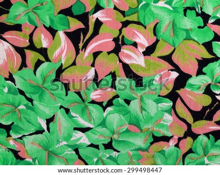 Flowers and leaves, pattern of fabric for costume or decoration